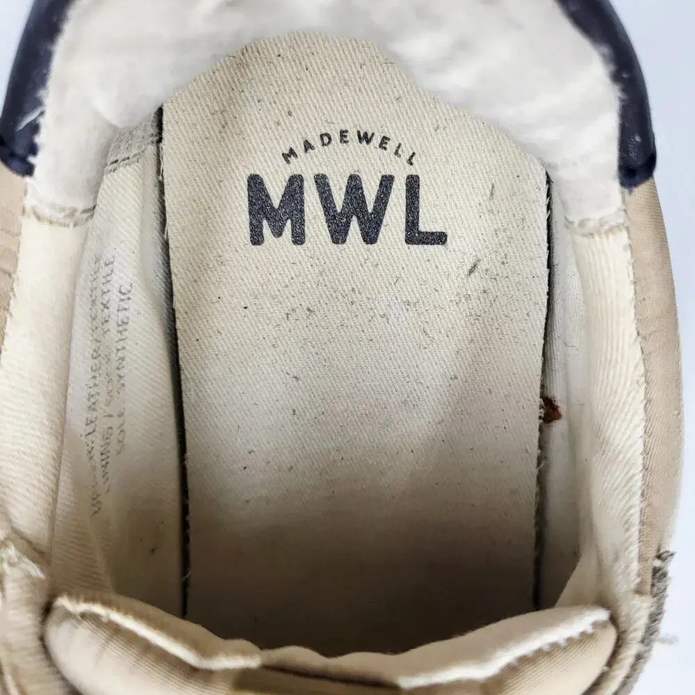 Madewell Kickoff Trainer Unisex Size W-6.5 M-5 Quilted Beige Tan Suede Sneakers